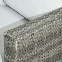 Outsunny 7 Piece Patio Furniture Set, Outdoor L-Shaped Sectional Sofa With 3 Loveseats, 3 Ottoman Chairs, Outside Conversation Set With Dining Table, Cushions, Storage, Mixed Gray -Outsunny bctd4d18678eca328