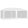 Outsunny 20' X 10' Outdoor Party Tent Gazebo Wedding Canopy With Removable Mesh Sidewalls, White