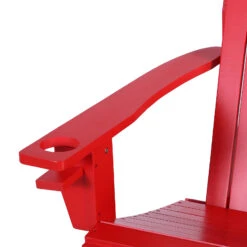 Outsunny Wooden Adirondack Chair, Outdoor Patio Lawn Chair With Cup Holder, Weather Resistant Lawn Furniture, Classic Lounge For Deck, Garden, Backyard, Fire Pit, Red 24 Outsunny Wooden Adirondack Chair, Outdoor Patio Lawn Chair With Cup Holder, Weather Resistant Lawn Furniture, Classic Lounge For Deck, Garden, Backyard, Fire Pit, Red -Outsunny bvr07317e69e94817