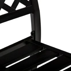 Outsunny 5-Piece Outdoor Patio Table Dining Set With 4 Stackable Chairs, Durable Steel Design & Middle Umbrella Hole -Outsunny cGv67e17e6a0ded86