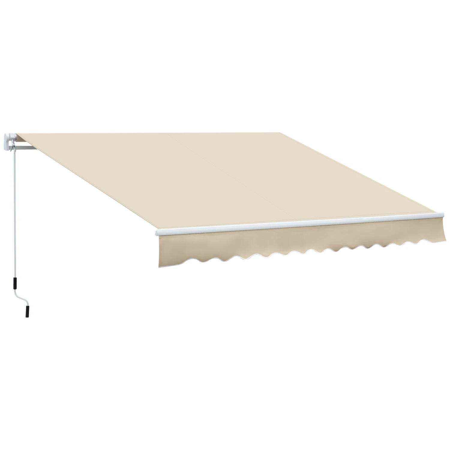 Outsunny 12' X 8' Retractable Awning Patio Awnings Sun Shade Shelter With Manual Crank Handle, 280g/m² UV & Water-Resistant Fabric And Aluminum Frame For Deck, Balcony, Yard, Cream White 1 Outsunny 12' X 8' Retractable Awning Patio Awnings Sun Shade Shelter With Manual Crank Handle, 280g/m² UV & Water-Resistant Fabric And Aluminum Frame For Deck, Balcony, Yard, Cream White