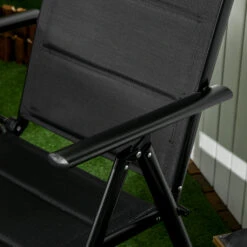 Outsunny 7 Piece Patio Dining Set For 6, Outdoor Aluminum Frame Dining Furniture Set With Expandable Table, Folding & Reclining Chairs With Mesh Fabric Seats, Black -Outsunny cSg3d6185cdb1c05b