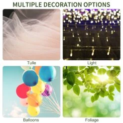 Outsunny 85'' Metal Garden Arbor With Gate, Outdoor Steel Arch With Scrollwork For Climbing Vines, Ground Mountable Columns 20 Outsunny 85'' Metal Garden Arbor With Gate, Outdoor Steel Arch With Scrollwork For Climbing Vines, Ground Mountable Columns -Outsunny cXxd4f17e6831df8f