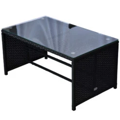 Outsunny 3 Piece Patio Furniture Set, Rattan Outdoor Sofa Set With Chaise Lounge & Loveseat, Soft Cushions, Tempered Glass Table, L-Shaped Sectional Couch, Blue 19 Outsunny 3 Piece Patio Furniture Set, Rattan Outdoor Sofa Set With Chaise Lounge & Loveseat, Soft Cushions, Tempered Glass Table, L-Shaped Sectional Couch, Blue -Outsunny ci8fd617e67d64d98