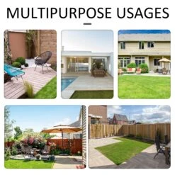 Outsunny 6 PCS Patio Dining Set All Weather Rattan Wicker Furniture Set With Wood Grain Top Table And Soft Cushions, Beige -Outsunny cjTd4d18104b93994