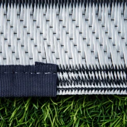 Outsunny Reversible Outdoor Rug Carpet, 9' X 12' Waterproof Plastic Straw Rug, Portable RV Camping Rugs, Large Floor Mat Area Rug For Backyard, Deck, Picnic, Beach, Trailer, Camper, Blue & White -Outsunny d2Ud4d17f2768bc6d