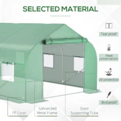Outsunny 11.5' X 10' X 7' Outdoor Portable Walk-In Tunnel Greenhouse With Windows-Deep Green 12 Outsunny 11.5' X 10' X 7' Outdoor Portable Walk-In Tunnel Greenhouse With Windows-Deep Green -Outsunny dDCa09188a2ad67ba