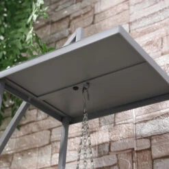 Outsunny 5 Tier Metal Plant Stand With Hangers, Half Moon Shape Flower Pot Display Shelf For Living Room Patio Garden Balcony Decor, 2 Pack, Gray -Outsunny dDx3d618062da8f8a