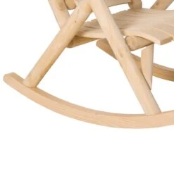 Outsunny Outdoor Wooden Rocking Chair, Rustic Adirondack Rocker With Slatted Seat, High Backrest, Armrests For Patio, Garden, And Porch, Large, Natural -Outsunny dGpddf17ed357055f