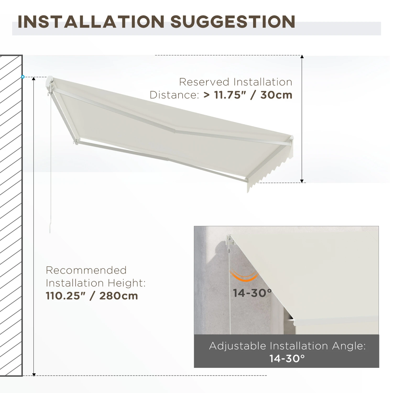 Outsunny 12' X 10' Electric Awning, Retractable Awning, UV Protection Sun Shade Shelter With Remote Controller And Manual Crank Handle For Deck, Balcony, Yard, Cream 6 Outsunny 12' X 10' Electric Awning, Retractable Awning, UV Protection Sun Shade Shelter With Remote Controller And Manual Crank Handle For Deck, Balcony, Yard, Cream - Image 6