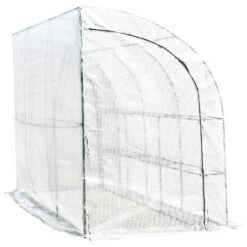 Outsunny Outdoor Walk-In Tunnel Wall Gardening Greenhouse With Windows And Doors - 2 Tiers 6 Wired Shelves - 10' L X 5'W X 7'H