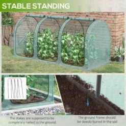 Outsunny 9' X 4' Crop Cage, Plant Protection Tent With Three Zippered Doors, Storage Bag And 6 Ground Stakes, For Garden, Yard, Lawn, Green -Outsunny dhO756188c3b87a9c