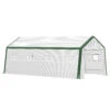 Outsunny 20' X 10' X 8' Heavy-duty Greenhouse, Walk-in Hot House With Windows And Roll Up Door, PE Cover, Steel Frame, White