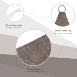 Outsunny 20' X 13' Rectangle Sun Shade Sail Canopy Outdoor Shade Sail Cloth For Patio Deck Yard With D-Rings And Rope Included - Brown -Outsunny dxc756181531f124c