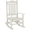 Outsunny Outdoor Rocking Chair, All Weather-Resistant HDPE Rocking Patio Chairs With Rustic High Back, Armrests, Oversized Seat And Slatted Backrest, 350lbs Weight Capacity, White