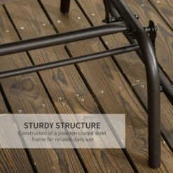 Outsunny Set Of 2 Outdoor Glider Chairs, Porch & Patio Rockers For Deck With PE Rattan Seats, Steel Frames For Garden, Backyard, Poolside, Brown -Outsunny eOg7561864a935bf3