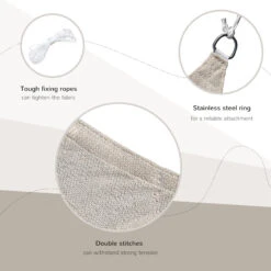 Outsunny 16' X 20' Sun Shade Sail Canopy, Rectangle UV Block Awning For Patio Garden Backyard Outdoor, Light Brown -Outsunny eQq88c17fe7fbc57b