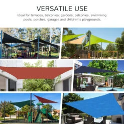 Outsunny 16' X 20' Sun Shade Sail Canopy, Rectangle UV Block Awning For Patio Garden Backyard Outdoor, Green -Outsunny eQrd4d18171d09469