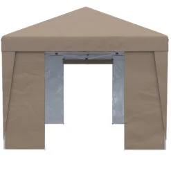 Outsunny 10' X 20' Pop Up Canopy Tent With Sidewalls, Height Adjustable Large Party Tent Event Shelter With Leg Weight Bags, Double Doors And Wheeled Carry Bag, For Garden, Patio, Brown -Outsunny eVl3d6185c4ae69ba