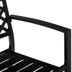 Outsunny 5-Piece Outdoor Patio Table Dining Set With 4 Stackable Chairs, Durable Steel Design & Middle Umbrella Hole -Outsunny eaLedd17e6a0ded86