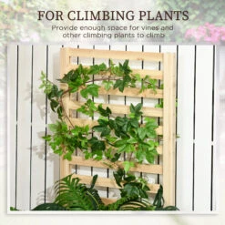 Outsunny Wood Planter Box With Trellis For Climbing Plants, Raised Garden Bed For Outdoor Flowers Herbs, 91"x24"x43", Natural -Outsunny eb6a09188c3b88093