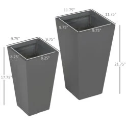 Outsunny 2-Pack Outdoor Planter Set, MgO Flower Pots With Drainage Holes, Durable & Stackable Plant Pot, 22in & 18in, For Entryway, Patio, Yard, Garden, Gray 11 Outsunny 2-Pack Outdoor Planter Set, MgO Flower Pots With Drainage Holes, Durable & Stackable Plant Pot, 22in & 18in, For Entryway, Patio, Yard, Garden, Gray -Outsunny esTc1718888ff4d56