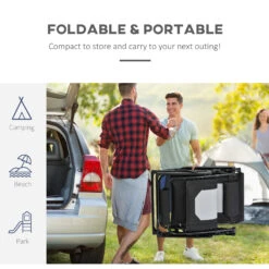 Outsunny Foldable Outdoor Lounge Chair With Footrest, Oversized Padded Zero Gravity Lounge Chair With Headrest, Side Tray, Cup Holders, Armrests For Camping, Lawn, Garden, Black -Outsunny euQb1017f4e7326b7