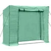 Outsunny 79" X 29" X 66" Walk-in Garden Greenhouse, Outdoor Portable Hot House With Roll-Up Door And Two Windows, Deep Green