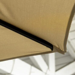 Outsunny 10FT Cantilever Umbrella, Offset Patio Umbrella With Crank And Cross Base For Deck, Backyard, Pool And Garden, Hanging Umbrellas, Tan -Outsunny fIY7561864d948545