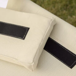 Outsunny Patio Double Chaise Lounge Chair, Outdoor Wheeled Hammock Daybed With Adjustable Canopy And Pillow For Sun Room, Garden, Or Poolside, Beige -Outsunny fRy3d617f276916d9