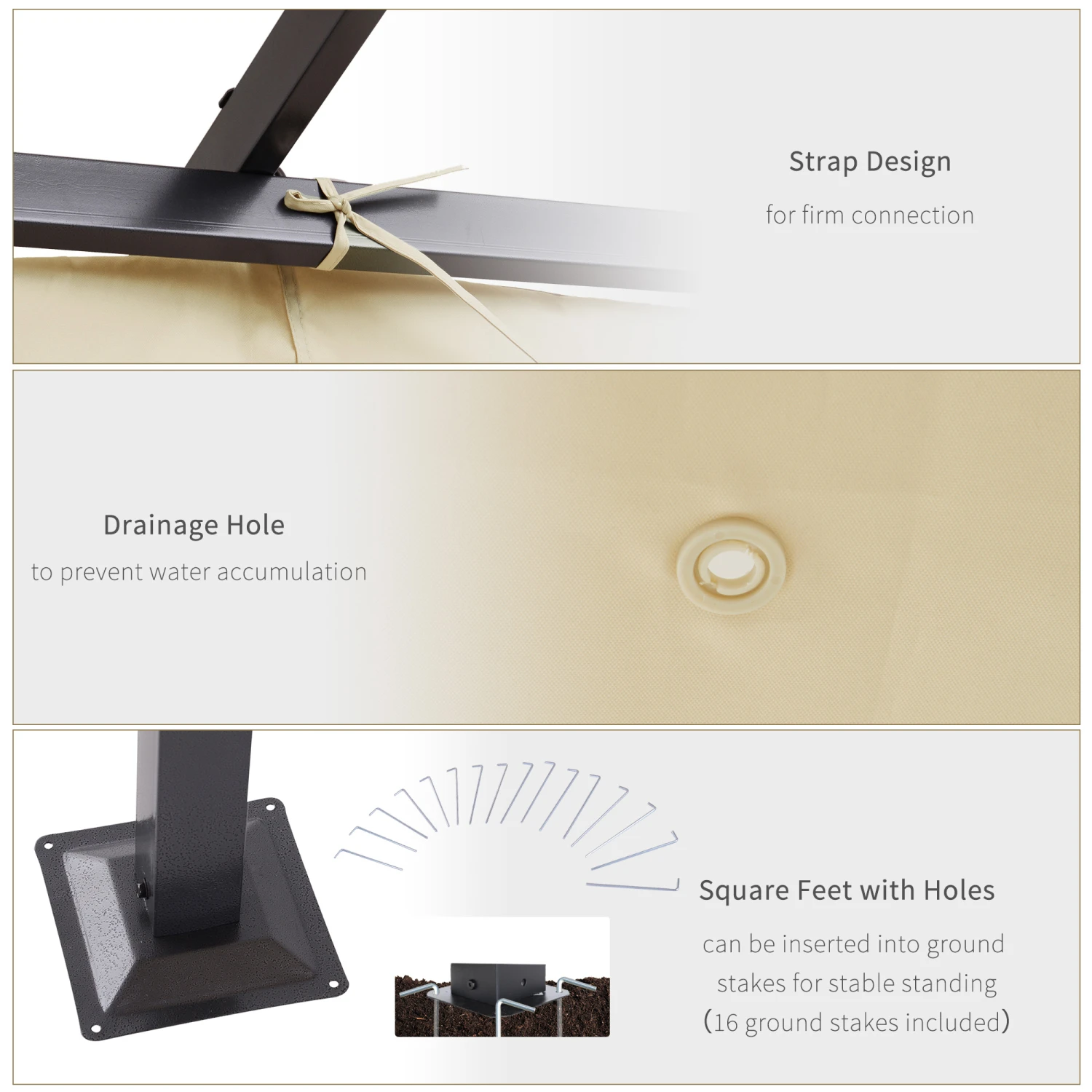 Outsunny 10' X 10' Outdoor Retractable Pergola Canopy, Metal Patio Shade Shelter For Backyard, Porch Party, Garden, Grill Gazebo, Beige 6 Outsunny 10' X 10' Outdoor Retractable Pergola Canopy, Metal Patio Shade Shelter For Backyard, Porch Party, Garden, Grill Gazebo, Beige - Image 6