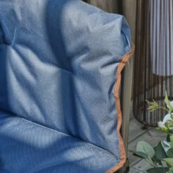 Outsunny Folding Camping Chair, Padded Director Chair With Side Table And Cup Holder, Portable For Picnic, Beach, Hiking, Travel, Blue -Outsunny fgE3d6181720f7d0a