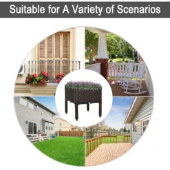 Outsunny Plastic Raised Garden Bed Planter Box Raised Bed With Self-Watering Design And Drainage Holes For Flowers, Brown 15 Outsunny Plastic Raised Garden Bed Planter Box Raised Bed With Self-Watering Design And Drainage Holes For Flowers, Brown -Outsunny fyn7561817211a1c4