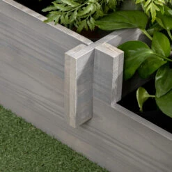 Outsunny 3 Tier Raised Garden Bed, Water Draining Fabric For Soil, Elevated Wood Flower Box For Vegetables, Herbs, Gray -Outsunny g2S3d6188c3b8d939