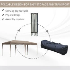 Outsunny 19' X 10' Outdoor Gazebo Pop Up Canopy Party Tent With Carrying Bag, Coffee 12 Outsunny 19' X 10' Outdoor Gazebo Pop Up Canopy Party Tent With Carrying Bag, Coffee -Outsunny g77a0918447f5f795