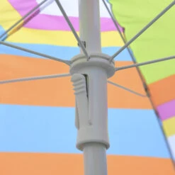 Outsunny Kids Folding Table And Chairs Set Color Stripes For Outdoor Garden Patio Backyard With Removable & Height Adjustable Sun Umbrella, Multi -Outsunny gXVaee17e71ec0eb5