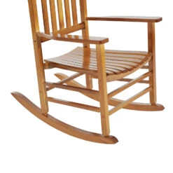 Outsunny Outdoor Rocking Chair, Wooden Rocking Patio Chairs With Rustic High Back, Slatted Seat And Backrest For Indoor, Backyard, Garden, Natural -Outsunny ga13d617fe800e1be
