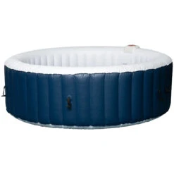 Outsunny 4-6 Person Inflatable Portable Hot Tub Spa 82'' X 26'' Outdoor Round Heated Spa W/ 130 Bubble Jets, Cover, Filter Cartridges - Blue -Outsunny gbvdaa17fe87ad972
