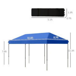 Outsunny 10' X 20' Pop Up Canopy Tent, Instant Sun Shelter, Tents For Parties, Height Adjustable, With Wheeled Carry Bag, For Outdoor, Garden, Patio, Dark Blue 13 Outsunny 10' X 20' Pop Up Canopy Tent, Instant Sun Shelter, Tents For Parties, Height Adjustable, With Wheeled Carry Bag, For Outdoor, Garden, Patio, Dark Blue -Outsunny gpI3b117ed2fb79f2