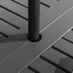 Outsunny 6 Piece Patio Dining Set, Outdoor Poplar Wood Furniture Set, Umbrella Hole Table And Chairs With Bench For Porch, Backyard, Balcony, Outside Garden, Dark Gray -Outsunny gvUd4d1860aa1e01d