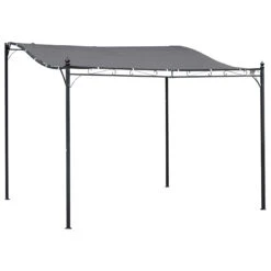 Outsunny 10' X 10' Steel Outdoor Pergola Gazebo Patio Canopy With Durable & Spacious Weather-Resistant Design, Grey