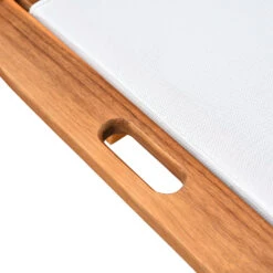 Outsunny Mesh Acacia Wood Adjustable Outdoor Sun Lounger With Wheels -Outsunny h3p7a317f73c606c8