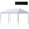 Outsunny 10' X 20' Pop Up Canopy Tent, Instant Sun Shelter, Tents For Parties, Height Adjustable, With Wheeled Carry Bag, For Outdoor, Garden, Patio, White