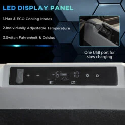 Outsunny 12V Car Fridge, 2 Zone 37 Quart Portable Compressor Electric Cooler With Wheels, Pull-up Handle, Cutting Board For Outdoor, Driving, Travel -Outsunny h9C88c17f2768f8b8