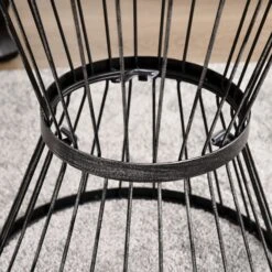 Outsunny 16" Steel Patio Side Table, Garden End Table With Hourglass Design, Accent Table For Outdoor And Indoor Use, Black -Outsunny hFNec117e6ca11431