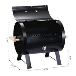 Outsunny 20" Charcoal Barbecue Grill With Wooden Handle Portable Outdoor Camping Charcoal Barbecue Grill Improved Air Circulation -Outsunny hLw7af17e6c333bea