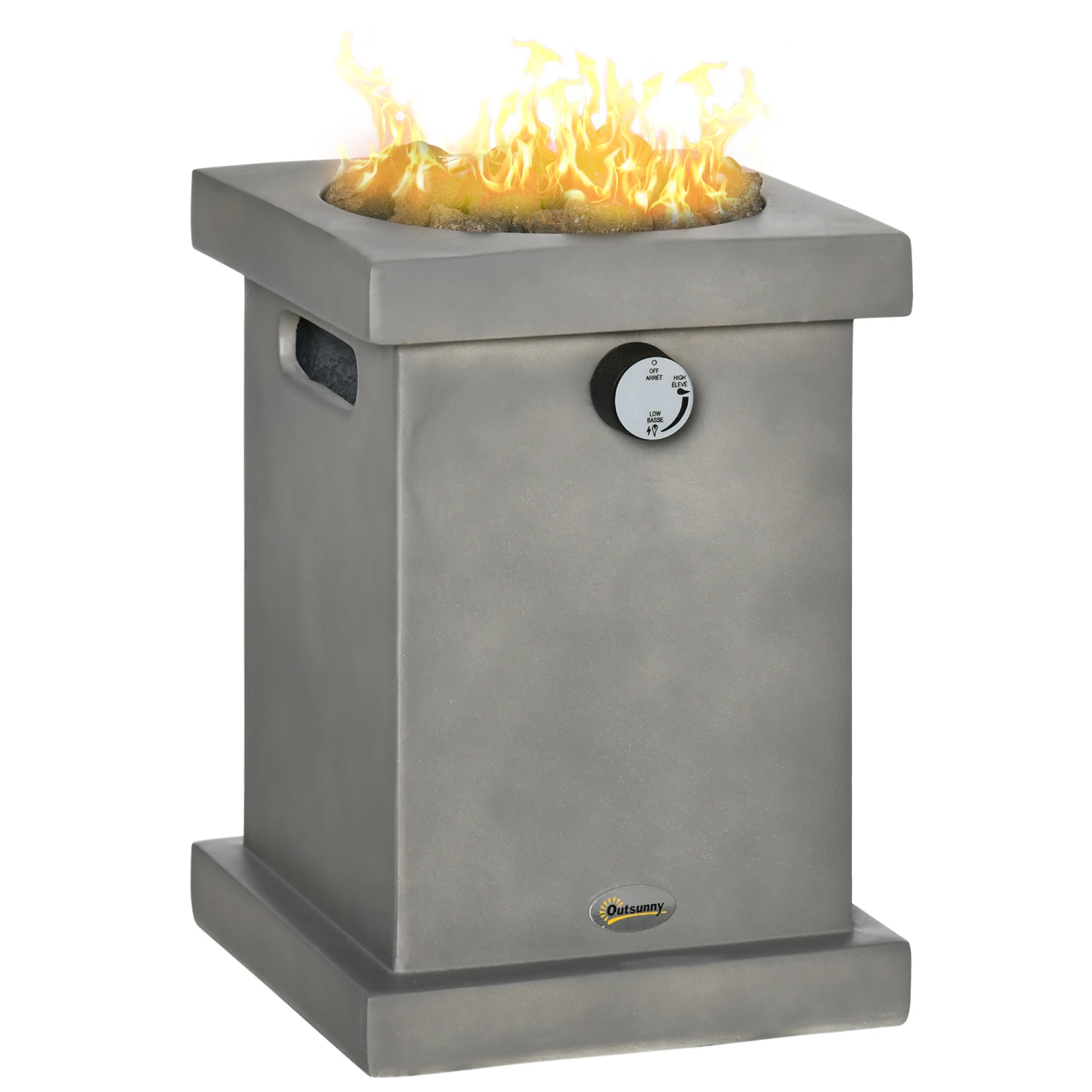 Outsunny Portable Outdoor Propane Fire Pit, Small Tabletop Fireplace, 10 Inch Square Gas Firebowl, 10,000 BTU, W/ Lava Rocks, CSA Certification, For Garden, Patio, Light Grey 1 Outsunny Portable Outdoor Propane Fire Pit, Small Tabletop Fireplace, 10 Inch Square Gas Firebowl, 10,000 BTU, W/ Lava Rocks, CSA Certification, For Garden, Patio, Light Grey