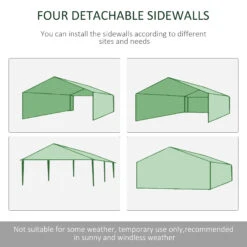 Outsunny 20' X 10' Outdoor Party Tent Gazebo Wedding Canopy With Removable Mesh Sidewalls, Green -Outsunny hQKa091813ec2f5ba