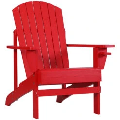 Outsunny Wooden Adirondack Chair, Outdoor Patio Lawn Chair With Cup Holder, Weather Resistant Lawn Furniture, Classic Lounge For Deck, Garden, Backyard, Fire Pit, Red 23 Outsunny Wooden Adirondack Chair, Outdoor Patio Lawn Chair With Cup Holder, Weather Resistant Lawn Furniture, Classic Lounge For Deck, Garden, Backyard, Fire Pit, Red -Outsunny hVV98a17f73c339b6