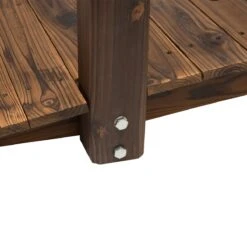 Outsunny Wooden Garden Bridge Arc Stained Finish Walkway With Metal Chain Railings -Outsunny hVWfe517e6aa06576